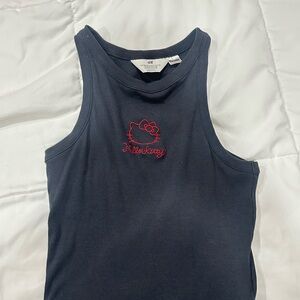 H&M Navy Tank Top with Hello Kitty Embroidery